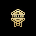 Elegant Best Seller 2022 Label Vector or Gold Best Seller 2022 Label Vector On Black Background Royalty Free Stock Photo