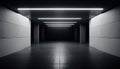 Studio White Lights Stripe Empty Dark Grunge. Generative AI Royalty Free Stock Photo