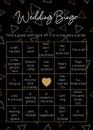 Elegant bingo tickets for wedding activity