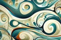 Elegant Biomorphic Abstract with Swirling Marble Effect