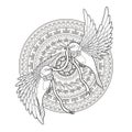 Elegant bird coloring page Royalty Free Stock Photo