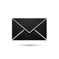 Elegant black envelope icon symbol for email communication and mail services isolated on white background Royalty Free Stock Photo
