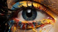 Abstract Eye Art With Vibrant Paint Brushstrokes