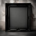 Elegant Black Frame with Dark Gray Canvas