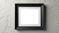 Elegant black frame mockup on a textured wall , shadow, picture Royalty Free Stock Photo