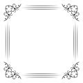 Elegant Black Frame with Ornate Corners, Vintage Border Design Royalty Free Stock Photo