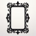 Elegant Black Frame With Ornate Details - Luminous Shadows And Baroque Exaggeration