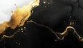 Elegant black and gold abstract artwork displaying fluid patterns and textures Royalty Free Stock Photo