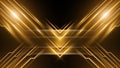 Elegant black and gold abstract luxury stage backdrop background with golden lines and shapes. Premium abstract background. Vector