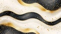 Elegant black and gold abstract wave pattern Royalty Free Stock Photo