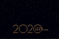 Elegant black and gold 2020 new year background