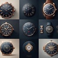 Elegant Black and Gold timepieces ,watches and clocks