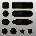 Elegant Black-Gold Vector Web Buttons