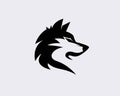 Elegant black head wolf art logo design inspiration Royalty Free Stock Photo