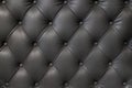 Elegant black leather texture with buttons for pattern and background