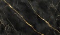Elegant Black Marble Surface with Striking Yellow Veins, Ideal for Luxury Interior Design Projects Royalty Free Stock Photo