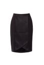 Elegant black midi skirt isolated on white