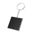 Elegant Black Rectangle Keychain with Blank Space for Your Design. 3d Rendering Royalty Free Stock Photo