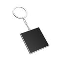 Elegant Black Rectangle Keychain with Blank Space for Your Design. 3d Rendering Royalty Free Stock Photo