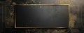 Elegant black rectangular card with a luxurious golden frame design Royalty Free Stock Photo