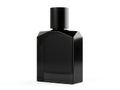 Elegant black rectangular perfume bottle with minimalist design and sleek cap Royalty Free Stock Photo