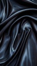 Elegant Black Silk Fabric with Abstract Pattern, Soft Textile Background for Luxurious Drape Designs Royalty Free Stock Photo