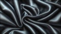 Elegant black silk satin fabric background. Highly detailed and wavy texture. AI-Generated Royalty Free Stock Photo