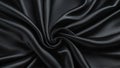 Elegant black silk satin fabric background. Highly detailed and wavy texture. AI-Generated Royalty Free Stock Photo