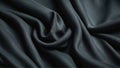 Elegant black silk satin fabric background. Highly detailed and wavy texture. AI-Generated Royalty Free Stock Photo