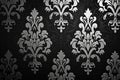 Elegant Black and Silver Damask Wallpaper Design