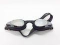 Elegant Black and Silver Professional Sporty Swimming Goggle in White Isolated Background 01