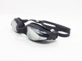 Elegant Black and Silver Professional Sporty Swimming Goggle in White Isolated Background 05