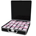 Elegant black suitcase full money Euro. Banknotes of 500