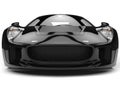 Elegant black super sports car - front view closeup shot Royalty Free Stock Photo