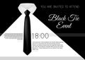 A4 Elegant Black Tie Event Invitation Template Royalty Free Stock Photo