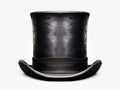 Sleek Black Top Hat: A Classic Touch of Elegance Isolated on a Pure White Background Royalty Free Stock Photo