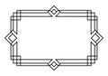 Elegant black and white art deco frame design with decorative geometric details and empty space Royalty Free Stock Photo