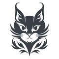 Elegant Black and White Cat Vector Logo Design: Capture the Charm and Sophistication Royalty Free Stock Photo