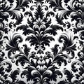 Elegant Black and White Damask Pattern, Classic Design Concept Royalty Free Stock Photo