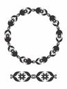 Elegant Black and White Floral Wreath