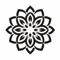 Elegant Black And White Flower Symbol With Symmetrical Design