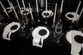 Elegant Black and White Formal Dinner Table Setting Royalty Free Stock Photo
