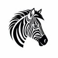 Elegant Black And White Zebra Head Vector Art Royalty Free Stock Photo