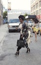 Elegant black woman crossing the street in New York