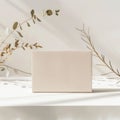 Elegant Blank Card Box Mockup with Natural Shadows. Generative ai