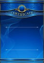 An elegant blank form for creating certificates. In blue tones.