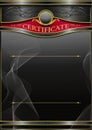 An elegant blank form for creating certificates. In dark colors with a red insert.