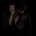 Elegant blond retro woman in hat Royalty Free Stock Photo