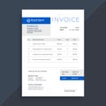 Elegant blue business invoice template