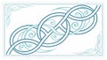 Elegant Blue Celtic Knot Pattern Border, vector design Generative AI Royalty Free Stock Photo
